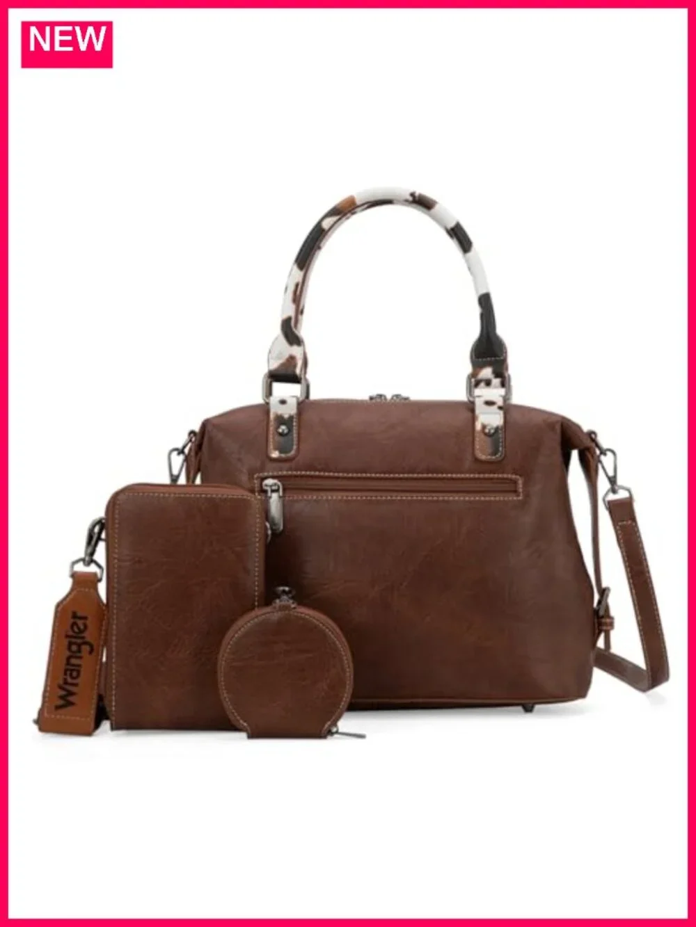 3-Piece Doctor Bag Set with Cell Phone Bag and Coin Purse, Faux Leather
